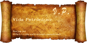 Vida Petróniusz névjegykártya